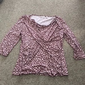 New York & Company Purple Drape Top large